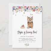 ヴィンテージウォーターカラーノーフォークテリアードッグ誕生日 招待状 (正面)