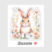 ヴィンテージウォーターカラーバニーラビットイースター シール (シート)