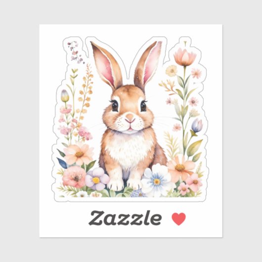 ヴィンテージウォーターカラーバニーラビットイースター シール (シート)
