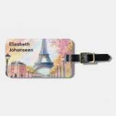 ヴィンテージウォーターカラーパリエッフェルタワースタイリッシュ ラゲッジタグ (正面横)