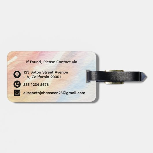 ヴィンテージウォーターカラーパリエッフェルタワースタイリッシュ ラゲッジタグ (裏面横)