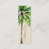 ヴィンテージウォーターカラーパームツリートロピカルエレガント スキニー名刺 (正面)