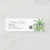 ヴィンテージウォーターカラーパームツリートロピカルエレガント スキニー名刺 (裏面)