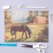 ヴィンテージウォーターカラーファームウマズウェスタン 薄葉紙 (クラフト)