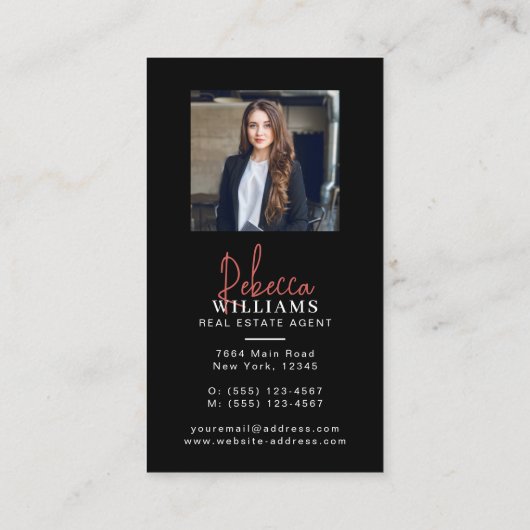 ヴィンテージウォーターカラーフロントドア実在エステートエージェント 名刺 (裏面)