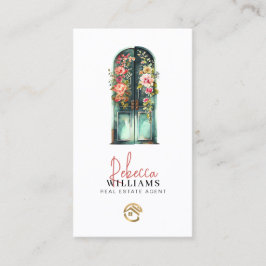 ヴィンテージウォーターカラーフロントドア実在エステートエージェント 名刺