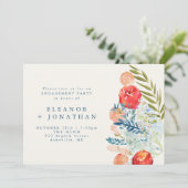 ヴィンテージウォーターカラーフローラガーデン婚約パーティ 招待状 (スタンド正面)