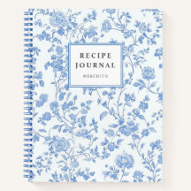 ヴィンテージウォーターカラーブルーフローラフランスのトワールレシピ