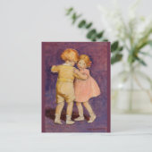 ヴィンテージウォーターカラープラムパープル踊り |はがき ポストカード (スタンド正面)