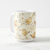 ヴィンテージウォーターカラーベビーチックス&フローラ春 コーヒーマグカップ (正面左)