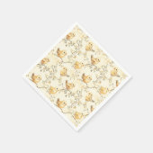 ヴィンテージウォーターカラーベビーチックス&フローラ春 スタンダードカクテルナプキン (角)