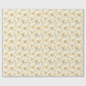 ヴィンテージウォーターカラーベビーチックス&フローラ春 ラッピングペーパー (フラット)