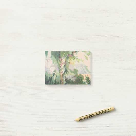 ヴィンテージウォーターカラーホテルプラザfromセントラルパーク ポストイット (デスク上)