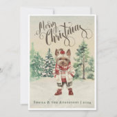 ヴィンテージウォーターカラーヨークシャーテリアドッグ シーズンカード (正面)