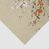 ヴィンテージウォーターカラーワイルドフラワーデイジーブーケベージュ 薄葉紙 (詳細)