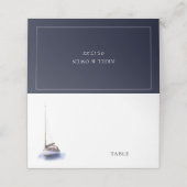 ヴィンテージウォーターカラー帆船ネービーブ結婚ルーズ プレイスカード (外部開封)