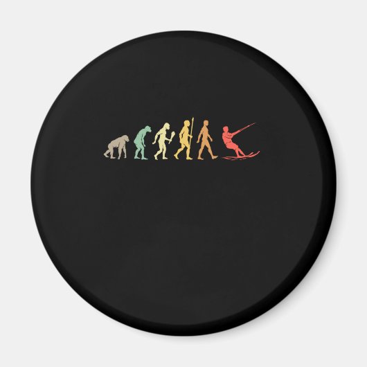 ヴィンテージウォータースキー進化ウォータースポーツギフト マグネット (正面)