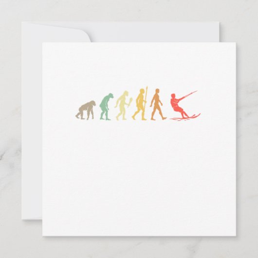 ヴィンテージウォータースキー進化ウォータースポーツギフト 招待状 (正面)