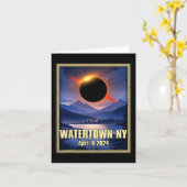ヴィンテージウォータータウンNy太陽のトータルEclipse 2024 カード (黄色い花)