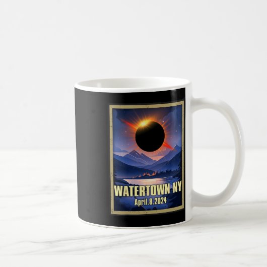 ヴィンテージウォータータウンNy太陽のトータルEclipse 2024 コーヒーマグカップ (右)