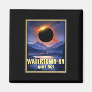 ヴィンテージウォータータウンNy太陽のトータルEclipse 2024 マグネット