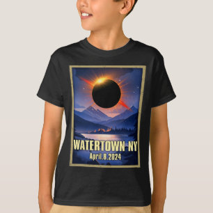 ヴィンテージウォータータウンNy太陽のトータルEclipse 2024 Tシャツ