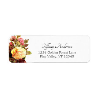 ヴィンテージウォーターバラ植物性フローラブーケ ラベル