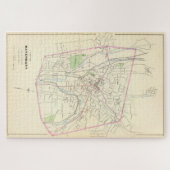 ヴィンテージウォーターベリーCTの地図(1893) ジグソーパズル (横)