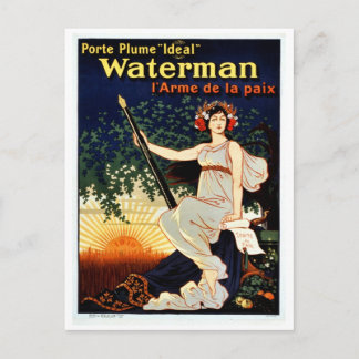 ヴィンテージウォーターマン広告の万年筆 ポストカード
