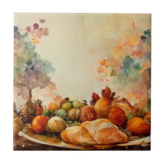 ヴィンテージウォーター素朴カラーオレンジカボンプキントルコ タイル (正面)