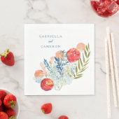 ヴィンテージウォーター色花模様ボホ庭園の結婚式 スタンダードランチョンナプキン (インサイチュ)