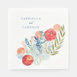 ヴィンテージウォーター色花模様ボホ庭園の結婚式 スタンダードランチョンナプキン