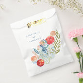 ヴィンテージウォーター色花模様ボホ庭園の結婚式 フェイバーバッグ (封をした状態)