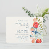 ヴィンテージウォーター色花模様ボホ庭園の結婚式 招待状 (スタンド正面)