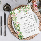 ヴィンテージウォールスタイルローズジャーナルリハーサルディナー 招待状