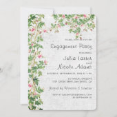 ヴィンテージウォールスタイルローズジャーナル婚約パーティ 招待状 (正面)