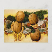 ヴィンテージウォールナットファミリークリスマスポストカード ポストカード (正面)