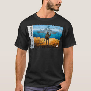 ヴィンテージウクライナの郵便切手ウクライナ国旗 Tシャツ