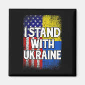 ヴィンテージウクライナアメリカ国旗ウクライナ愛国心 マグネット (正面)