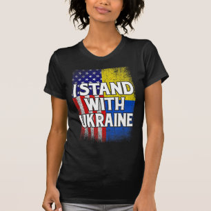 ヴィンテージウクライナアメリカ国旗ウクライナ愛国心 Tシャツ
