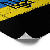 ヴィンテージウクライナウクライナ国旗のプライドラブサポート ポスター (角)