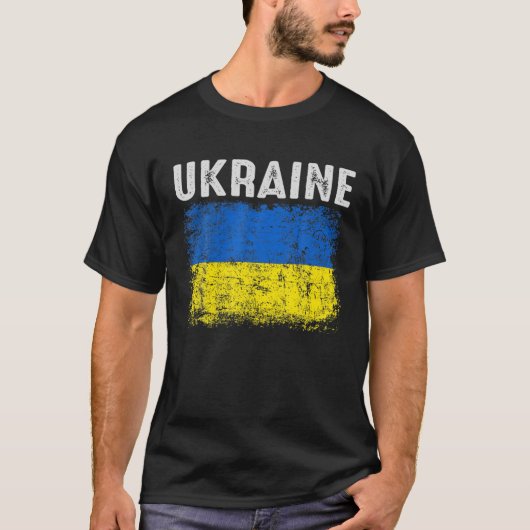 ヴィンテージウクライナウクライナ国旗のプライド Tシャツ (正面)