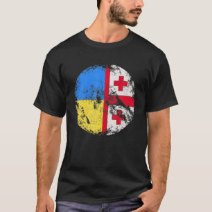 ヴィンテージウクライナグルジア十字旗 Tシャツ