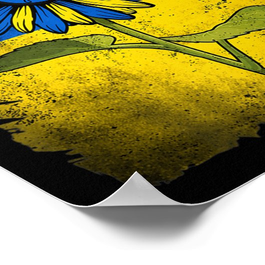 ヴィンテージウクライナヒマワリ ポスター (角)