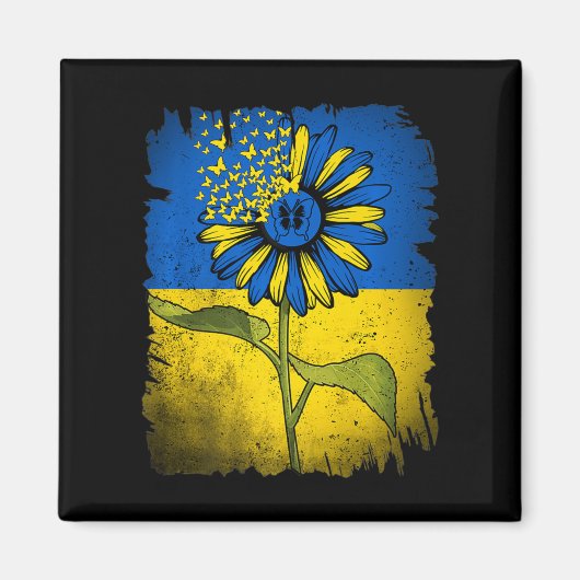 ヴィンテージウクライナヒマワリ マグネット (正面)