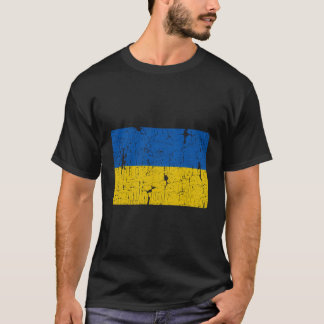 ヴィンテージウクライナ国旗ウクライナレトロスタイル男性 Tシャツ