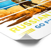 ヴィンテージウクライナ郵便切手フラグプライド機関 ポスター (角)