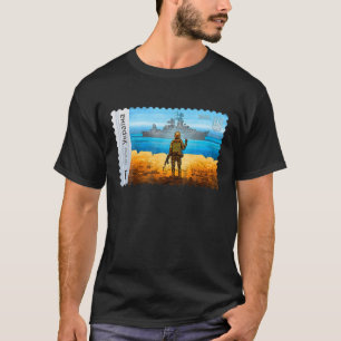 ヴィンテージウクライナ郵便切手フラグプライド母 Tシャツ