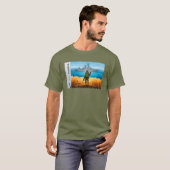 ヴィンテージウクライナ郵便切手プライド陸軍Patr Tシャツ (正面フル)