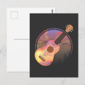 ヴィンテージウクレレサンセットミュージシャン自然ハワイ ポストカード (正面/裏面)